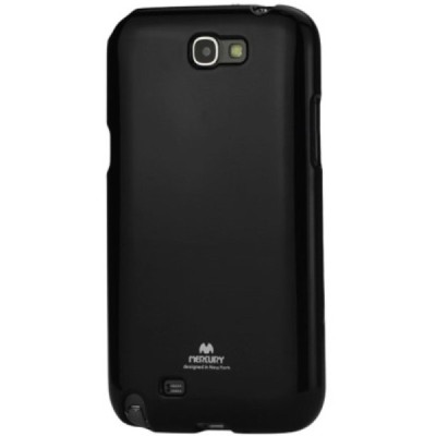 Samsung Galaxy Note 2 Mercury juodas kieto silikono tpu dėklas - nugarėlė / Priedai.lt