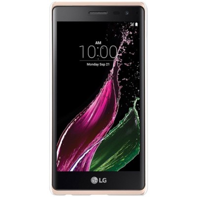 LG Zero (H650E) Nillkin Frosted Shield baltas plastikinis dėklas + apsauginė ekrano plėvelė / Priedai.lt