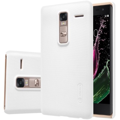 LG Zero (H650E) Nillkin Frosted Shield baltas plastikinis dėklas + apsauginė ekrano plėvelė / Priedai.lt