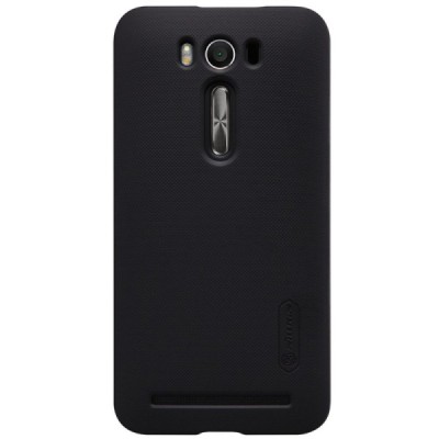 Asus Zenfone 2 Laser 5.0 (ZE500KL, ZE500KG) Nillkin Frosted Shield juodas plastikinis dėklas + apsauginė ekrano plėvelė / Prieda
