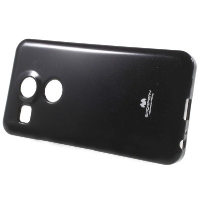 LG Nexus 5X Mercury juodas kieto silikono TPU dėklas - nugarėlė / Priedai.lt