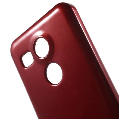 LG Nexus 5X Mercury raudonas kieto silikono TPU dėklas - nugarėlė / Priedai.lt