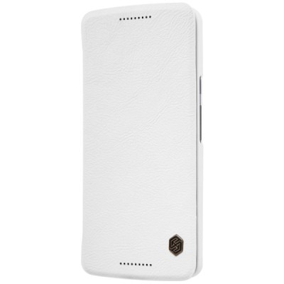Prabangus „Nillkin“ Qin serijos baltas odinis atverčiamas Motorola Moto X Play dėklas / Priedai.lt