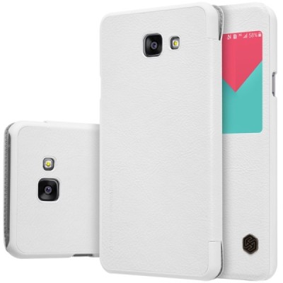 Prabangus „Nillkin“ Qin serijos baltas odinis atverčiamas Samsung Galaxy A7 (2016) A710 dėklas - knygutė / Priedai.lt