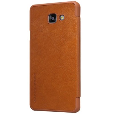Prabangus „Nillkin“ Qin serijos rudas odinis atverčiamas Samsung Galaxy A7 (2016) A710 dėklas - knygutė / Priedai.lt