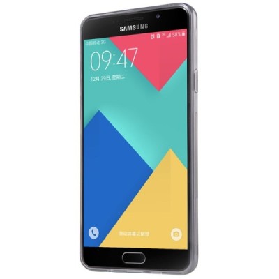Samsung Galaxy A5 (2016) A510 Nillkin Nature plonas skaidrus (permatomas) silikoninis TPU pilkas dėklas / Priedai.lt