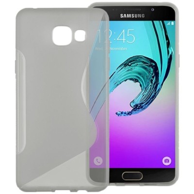 Samsung Galaxy A5 (2016) A510 kieto silikono TPU skaidrus pilkas dėklas - nugarėlė / Priedai.lt