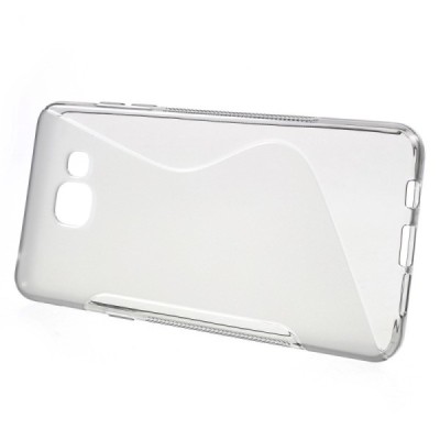 Samsung Galaxy A5 (2016) A510 kieto silikono TPU skaidrus pilkas dėklas - nugarėlė / Priedai.lt