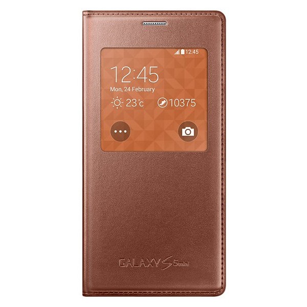 „Samsung“ S View Cover atverčiamas dėklas - auksinis (Galaxy S5 mini)