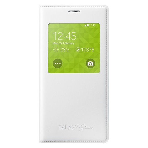 „Samsung“ S View Cover atverčiamas dėklas - baltas (Galaxy S5 mini)