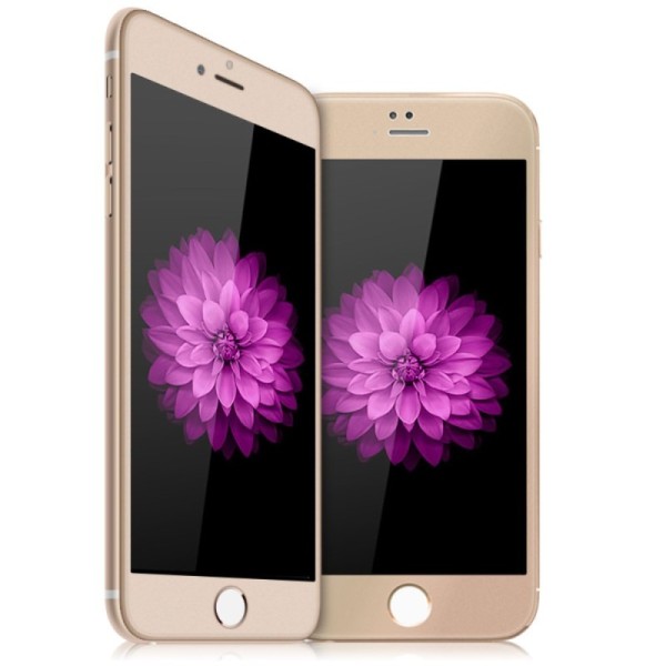 „Devia“ 9H Tempered Glass apsauginis ekrano stiklas 0.33 mm - auksinis + nugarėlės plėvelė (iPhone 6 Plus / 6s Plus)