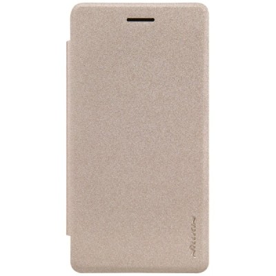 LG Zero (H650E) auksinis odinis atverčiamas Nillkin Sparkle dėklas / Priedai.lt