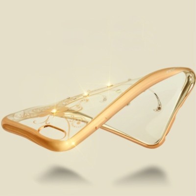 Apple iPhone 6 (6s) „JLW“ Butterfly elegantiškas silikoninis TPU dėklas su auksiniais apvadais / Priedai.lt