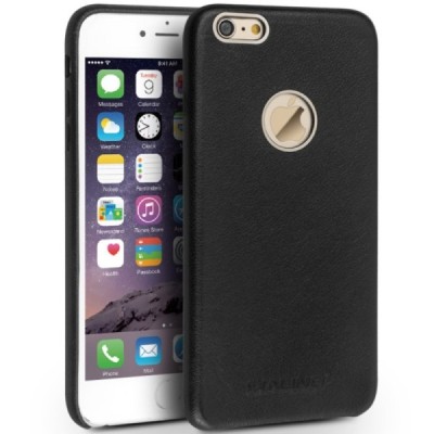 „QIALINO“ Slim Leather Apple iPhone 6s juodas odinis dėklas - nugarėlė / Priedai.lt