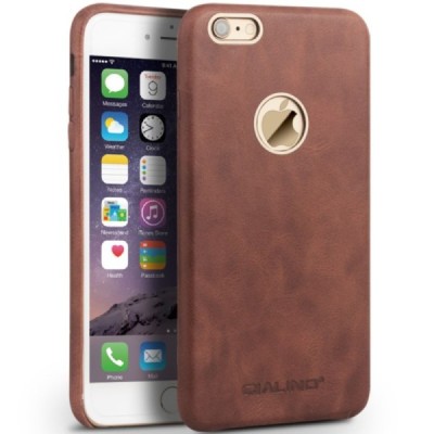 „QIALINO“ Slim Leather Apple iPhone 6s šviesiai rudas odinis dėklas - nugarėlė / Priedai.lt