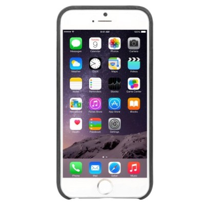 „QIALINO“ Genuine Leather Apple iPhone 6s juodas odinis dėklas - nugarėlė su kišenėle kortelėms / Priedai.lt