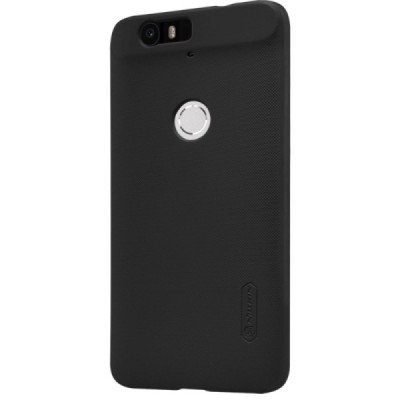 Huawei Nexus 6P Nillkin Frosted Shield juodas plastikinis dėklas + apsauginė ekrano plėvelė / Priedai.lt