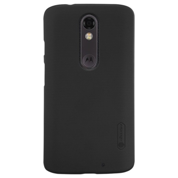 „Nillkin“ Frosted Shield dėklas - juodas + apsauginė ekrano plėvelė (Moto X Force)