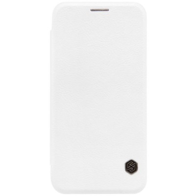 Prabangus „Nillkin“ Qin serijos baltas odinis atverčiamas Samsung Galaxy S7 (G930) dėklas / Priedai.lt