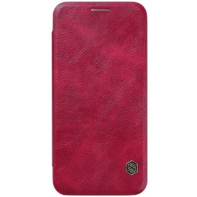 Prabangus „Nillkin“ Qin serijos raudonas odinis atverčiamas Samsung Galaxy S7 (G930) dėklas / Priedai.lt