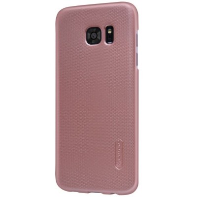 Samsung Galaxy S7 Edge (G935) Nillkin Frosted Shield rožinis plastikinis dėklas + apsauginė ekrano plėvelė / Priedai.lt