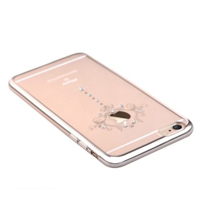Apple iPhone 6s Devia Iris Diamond silikoninis skaidrus permatomas auksinis dėklas su kristalais / Priedai.lt