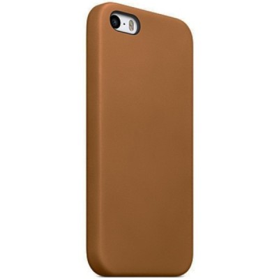 Apple iPhone SE (5, 5s) kieto silikono TPU šviesiai rudas dėklas - nugarėlė / Priedai.lt