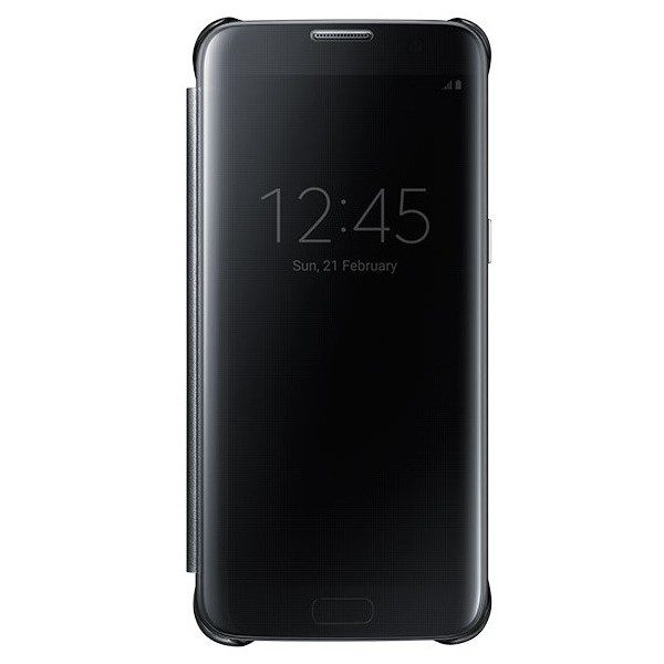 „Samsung“ Clear View Cover atverčiamas dėklas - juodas (Galaxy S7)