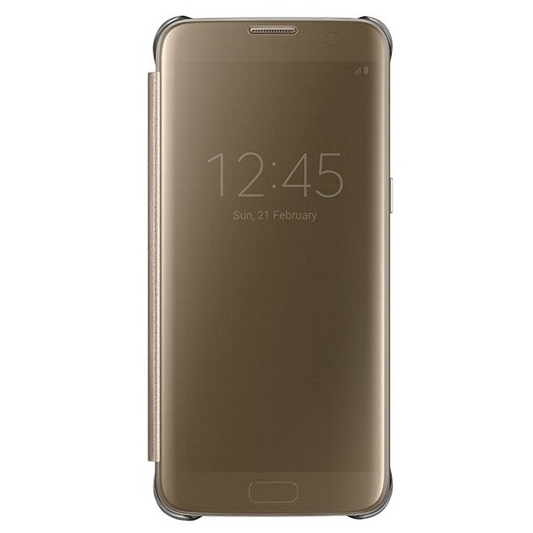 „Samsung“ Clear View Cover atverčiamas dėklas - auksinis (Galaxy S7)