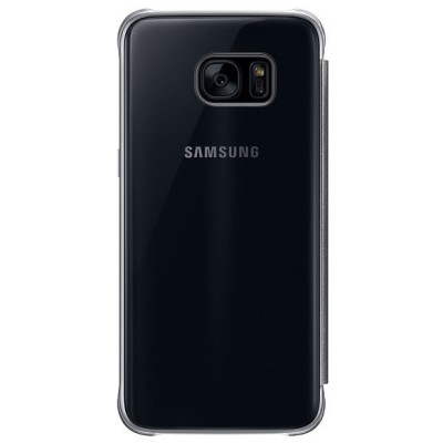Samsung Galaxy S7 Edge (G935) originalus Clear View Cover atverčiamas juodas dėklas / Priedai.lt