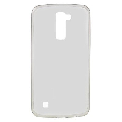 LG K10 (K420N) skaidrus (permatomas) kieto silikono TPU ploniausias pasaulyje pilkas dėklas / Priedai.lt
