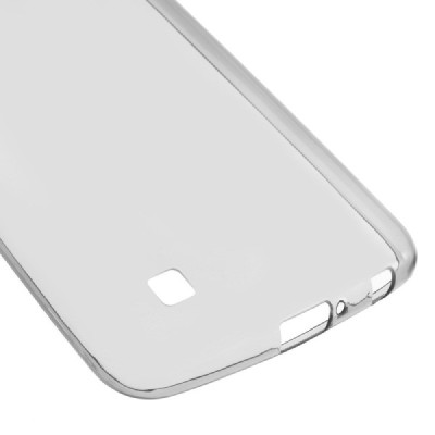 LG K10 (K420N) skaidrus (permatomas) kieto silikono TPU ploniausias pasaulyje pilkas dėklas / Priedai.lt