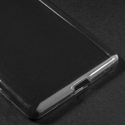 Sony Xperia C5 Ultra skaidrus (permatomas) kieto silikono TPU ploniausias pasaulyje pilkas dėklas / Priedai.lt
