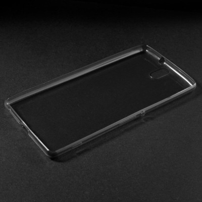 Sony Xperia C5 Ultra skaidrus (permatomas) kieto silikono TPU ploniausias pasaulyje pilkas dėklas / Priedai.lt