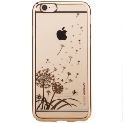 Apple iPhone 6 (6s) JOYROOM Dandelion Field plastikinis skaidrus permatomas auksinis dėklas su kristalais / Priedai.lt