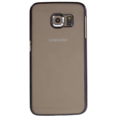 Samsung Galaxy S6 Edge (G925) plastikinis skaidrus permatomas juodas dėklas / Priedai.lt