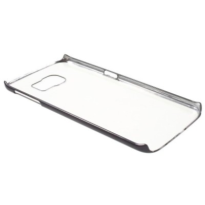 Samsung Galaxy S6 Edge (G925) plastikinis skaidrus permatomas juodas dėklas / Priedai.lt