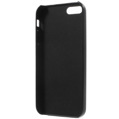 Apple iPhone SE (5, 5s) juodas odinis Slim Leather itin plonas dėklas - nugarėlė / Priedai.lt