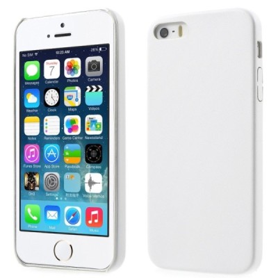 Apple iPhone SE (5, 5s) baltas odinis Slim Leather itin plonas dėklas - nugarėlė / Priedai.lt