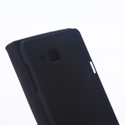 Samsung Galaxy A5 2016 (A510F) atverčiamas juodas odinis retro dėklas - piniginė / Priedai.lt