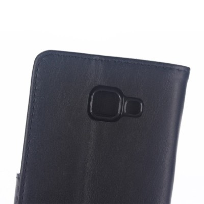 Samsung Galaxy A5 2016 (A510F) atverčiamas juodas odinis retro dėklas - piniginė / Priedai.lt