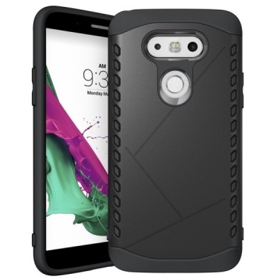 Sustiprintos apsaugos LG G5 H850 juodas kieto silikono (TPU) ir plastiko dėklas / Priedai.lt