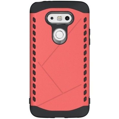 Sustiprintos apsaugos LG G5 H850 raudonas kieto silikono (TPU) ir plastiko dėklas / Priedai.lt