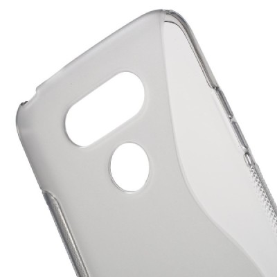 LG G5 kieto silikono TPU skaidrus pilkas dėklas - nugarėlė / Priedai.lt