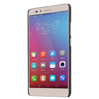 Huawei Honor 5X Nillkin Frosted Shield juodas plastikinis dėklas + apsauginė ekrano plėvelė / Priedai.lt