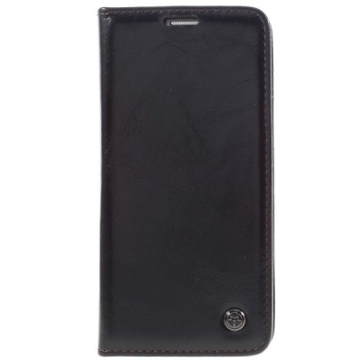 Samsung Galaxy S7 Edge (G935) „CaseMe“ solidus atverčiamas juodas odinis dėklas - knygutė / Priedai.lt