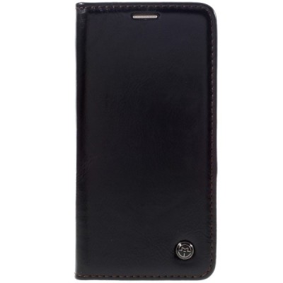 Samsung Galaxy S7 (G930) „CaseMe“ solidus atverčiamas juodas odinis dėklas - knygutė / Priedai.lt