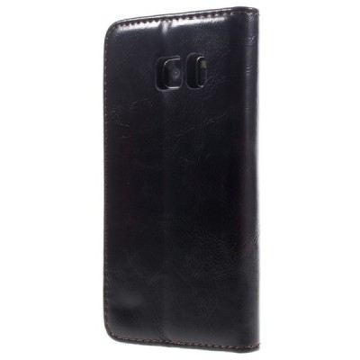 Samsung Galaxy S7 (G930) „CaseMe“ solidus atverčiamas juodas odinis dėklas - knygutė / Priedai.lt
