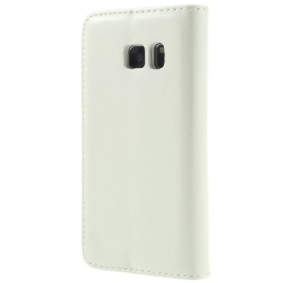 Samsung Galaxy S7 (G930) „CaseMe“ solidus atverčiamas baltas odinis dėklas - knygutė / Priedai.lt