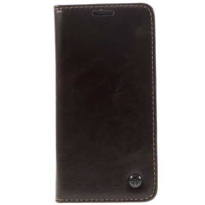 Samsung Galaxy S7 (G930) „CaseMe“ solidus atverčiamas rudas odinis dėklas - knygutė / Priedai.lt